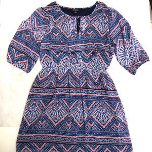 Elle 3/4 sleeve beautiful multicolored dress sz14